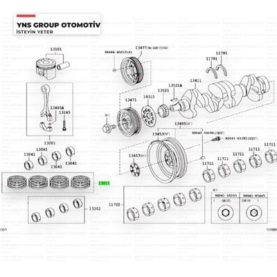 Daihatsu Materia Terios 05- Sirion 04- Segman Takımı 050 1,5 16v 3sz-ve (72,00 mm) Orjinal - 0313013b1020
