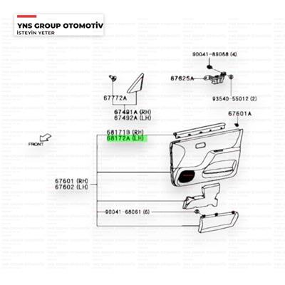 Daihatsu Sirion 98-03 Kapı Cam İç Sıyırıcı Fitili Ön Sol Orjinal - 036817297403000