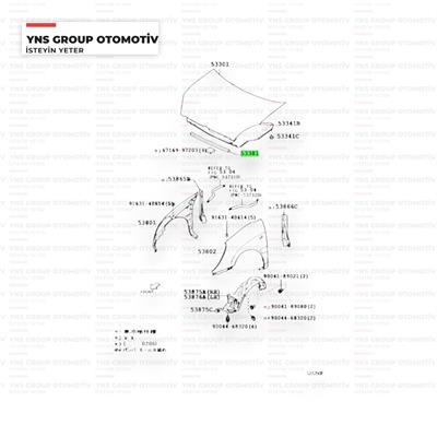 Daihatsu Sirion 98-03 Motor Kaput Lastiği (Süngeri) Orjinal - 035338197402000