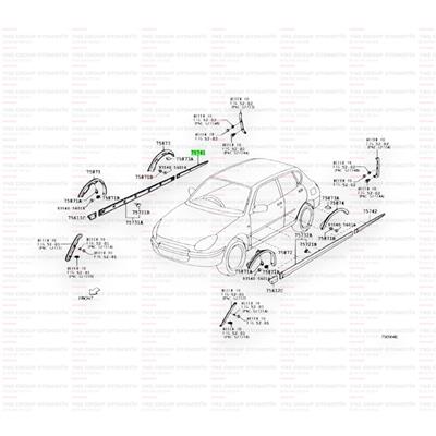 Daihatsu Sirion 98-04 Kapı Çıtası Arka Sağ (Nikelaj) Orjinal - 037574197201000