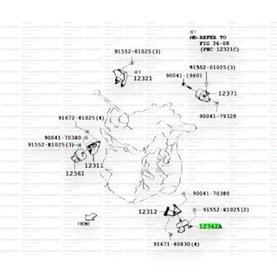 Daihatsu Terios 05-12 (1,5 cc 3SZ-VE) Motor Takozu (Kulağı) Ön Sol Gsp - 532259