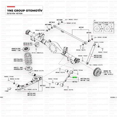 Daihatsu Terios 05-12 Arka Diferansiyel Denge Kolu Burcu Sağ - Sol (Dikey) Yns - 48702b4010