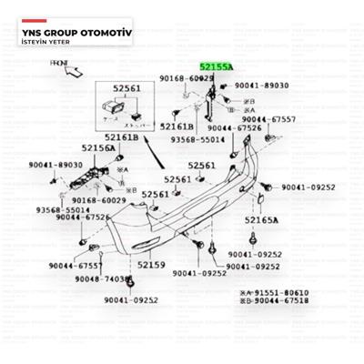 Daihatsu Terios 05-12 Arka Tampon Ayağı (Braketi) Sağ Orjinal - 0352155b4010