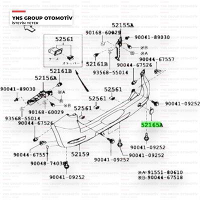 Daihatsu Terios 05-12 Arka Tampon Çeki Demiri Kapağı Orjinal - 0352165b4040 / 0352165b4030