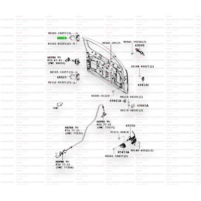 Daihatsu Terios 05-12 Bagaj Kapı Menteşesi Üst Orjinal - 0368810b4010