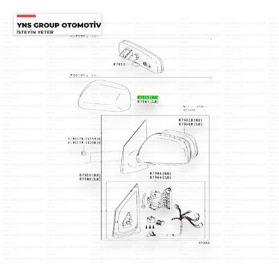Daihatsu Terios 05-12 Dikiz Ayna Kapağı Sağ Orjinal - 038791546010