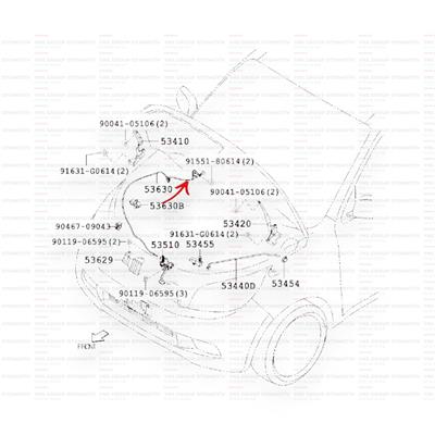 Daihatsu Terios 05-12 Motor Kaput Açma Teli Orjinal - 0353630b4020