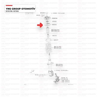 Daihatsu Terios 05-12 Ön Amortisör Üst Takozu Çanağı (Çanak) Sağ - Sol Orjinal - 0348044b4020