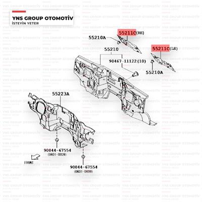 Daihatsu Terios 05-12 Ön Göğüs Dış İzolasyon Kapağı (Keçesi) Sol Orjinal - 0362157b4010