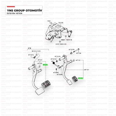 Daihatsu Terios 05-12 Sirion 98-03 Fren Pedal Lastiği Manuel Orjinal - 033132187204