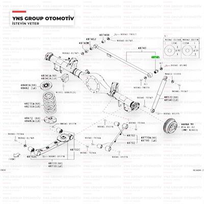 Daihatsu Terios 05- Arka Denge (Tandır) Kol Burcu Orjinal - 0348706b4010