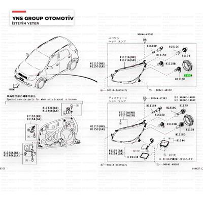 Daihatsu Terios 05- Far Ampül Kapağı Arka Orjinal - 0381139b4010