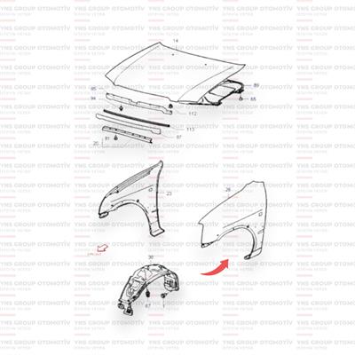 Daihatsu Terios 1 97-05 Çamurluk Ön Sol Orjinal - 035381287402