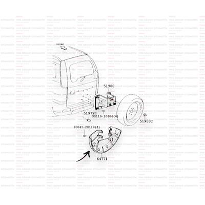 Daihatsu Terios 1 99-03 Arka Stepne Alt Plastiği Orjinal - 036477987402
