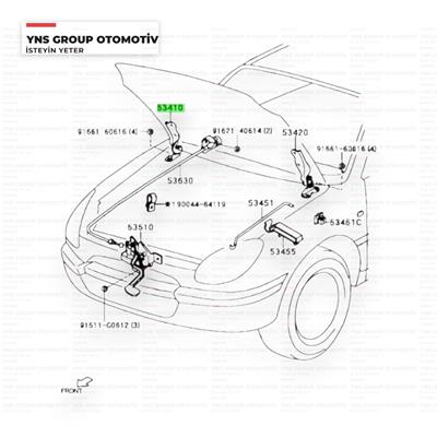 Daihatsu Terios 97-01 Sirion 98-01 Motor Kaput Menteşesi Ön Sağ Orjinal - 035340187701