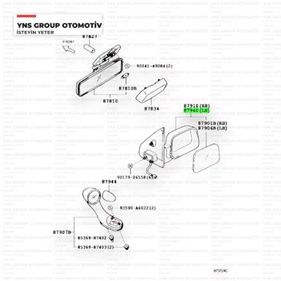 Daihatsu Terios 97-05 Dış Dikiz Aynası Sol (Elektrikli) Yns - 8794087405