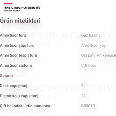 Daihatsu Terios 97-05 Ön Amortisör Sol Monroe - D0002l / 4852087401