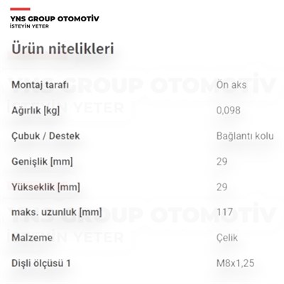 Daihatsu Terios 97-05 Ön Viraj Çubuğu (Z Rot) Teknorot - Dh307 / 4882287401