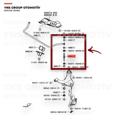 Daihatsu Terios 97-05 Ön Viraj Çubuğu (Z Rot) Teknorot - Dh307 / 4882287401