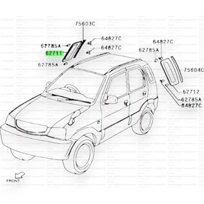 Daihatsu Terios 98-05 Arka Çamurluk Kelebek Camı Sağ Orjinal - 036271187403