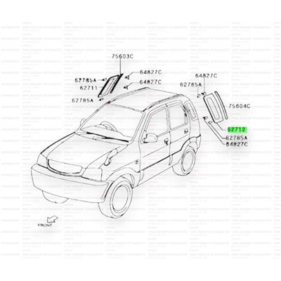 Daihatsu Terios 98-05 Arka Çamurluk Kelebek Camı Sol Orjinal - 036271287403