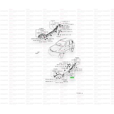 Daihatsu Terios 98-05 Arka Kapı Bakaliti Alt Sol Orjinal - 037574687408030