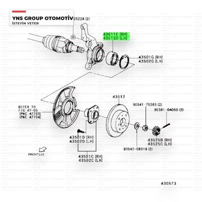 Daihatsu Terios 98-12 Applause 92-97 Grand Move Charade Ön Teker (Porya) Rulmanı Orjinal -03900463214