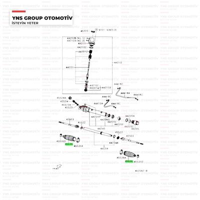 Daihatsu Terios 98-12 (J100 - J200) Direksiyon Rot Körüğü Sağ - Sol Orjinal - 034553587401