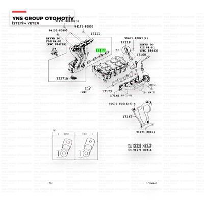 Daihatsu Terios Materia 05- 1,5 cc Sirion 06- 1,3 cc (2sz-fe / 3sz-ve / K3-ve) Emme Manifold Contası Orjinal - 0317177b1020