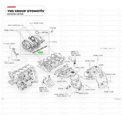 Daihatsu Terios Materia 05- 1,5 cc Sirion 06- 1,3 cc (2sz-fe / 3sz-ve / K3-ve) Emme Manifold Contası Orjinal - 0317177b1020