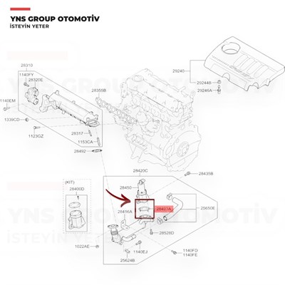Hyundai Era Getz I30 06-13 Kia Ceed Cerato Rio 06-13 1.5 - 1.6 Dizel Egr Valfi + Soğutucu Contası Kore - 284182a100