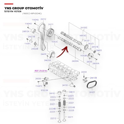 Hyundai Accent 00-06 Elantra 01-06 Era Getz 06-12 Matrix 02- Kia Cerato 04-07 Rio 06-12 1.6 16v Eksantrik Mili Egsoz Orjinal Hmc - 2420026004