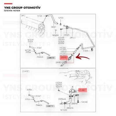 Hyundai Accent Coupe Elantra Getz Matrix Tucson 01- Kia Carens Cerato Rio 01-05 Sephia Sportage 04-10 Benzinli Yakıt Hava Emiş Kontrol Valfi Hmc Orjinal - 2891022040