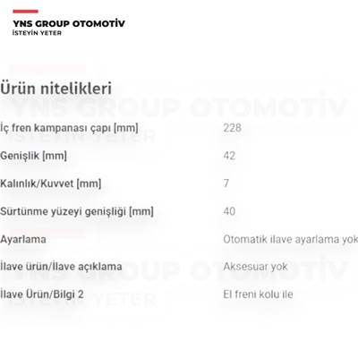 Fiat 500l 12- Fiorino 07- Egea 15- Arka Fren Balatası (Kampana - Pabuç) Braxis - Ac0095 / 77367099