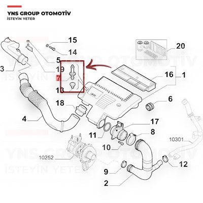 Fiat Albea Doblo Fiorino Palio 1.3 Mjt Hava Filtresi Braketi Tamir Takımı Yns - 55189138set