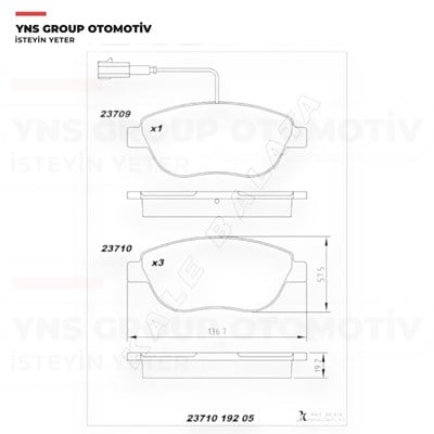 Fiat Doblo 10-23 Fiorino 11- Punto 05- Opel combo D 12- 1.3 Mjt Ön Fren Diski (Tek Fişli) Kale - 2371019205 / 71770094