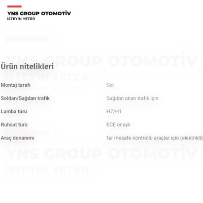 Fiat Doblo 10-23 Opel Combo D 12- Ön Far Sol (Elektrikli) Tyc - 51810672