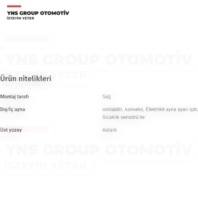 Fiat Egea 15- Dış Dikiz Aynası Sağ (Astarlı - Elektrikli - Isıtmalı) Yns - 735705166