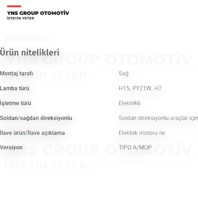 Fiat Egea 15- Far Sağ (Krom Çerçeveli - Motorlu) Bsg - 25800029 / 52145158