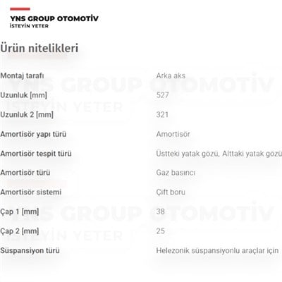 Fiat Fullback 16-25 Mitsubishi L200 05-25 Toyota Hilüx 88-97 Arka Amortisör (Sağ = Sol) Magneti Marelli - 379000527000 / 4162a258