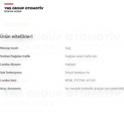 Fiat Linea 07- Far Sağ (Elektrikli) Eser - 1111501 / 52084243