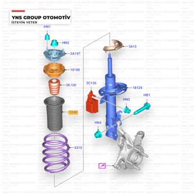 Ford B-Max Courier Fiesta 12- Ön Amortisör Toz Körüğü Sağ - Sol Yns - Ey165349aa / 8v515349aa