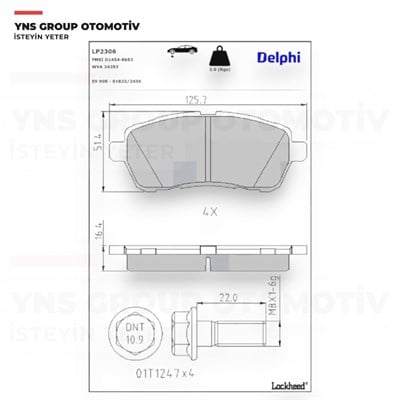 Ford Fiesta 09-17 Ön Fren Balatası Delphi - Lp2306