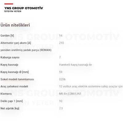 Ford Ranger (Tke) 11- 2.2 - 3.2 Alternatör (Şarj Dinamosu) Komple Orjinal Otosan - Eb3t10300db