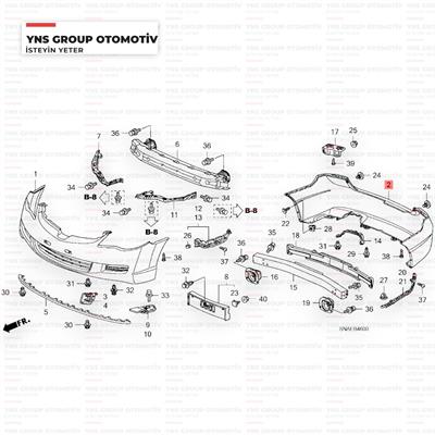 Honda Civic 06-12 Fd6 Arka Tampon Yns - 71501snkg00zz / 04715snb000zz