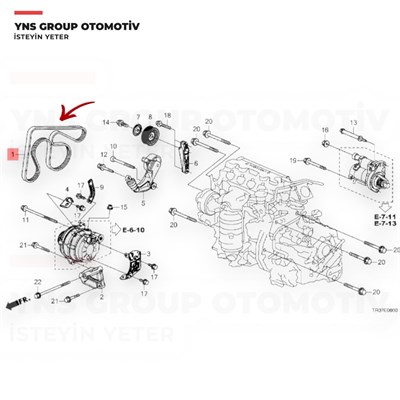 Honda Civic Fb7 12-16 1.6 cc (R16b1) V Kayışı 6pk2094 Bosch - 1987947549 / 31110r1aa02