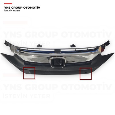 Honda Civic 16-18 Fc5 Ön Panjur (Armasız - Krom - Sensör Delikli) Yns - 71121temm90