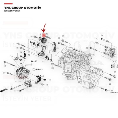 Honda Civic Fb7 - Fc5 12-22 1.6 - 1.8 cc Crv 12-18 2.0 cc V Kayışı Gergi Rulmanı (Kanallı) Bms - Bms467 / 31190r0a005