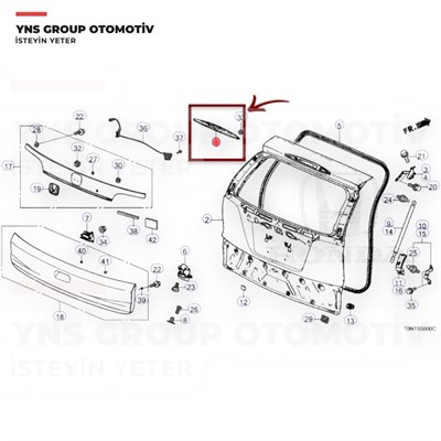 Honda Crv 15-18 Arka Bagaj Üst Reflektörü (Stop Lambası - Kırmızı) Orjinal - 34270t1wa01