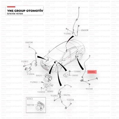Hyundai Accent Blue 14- Makyajlı Kasa Kia Rio 11-17 1.4 cc Arka Abs Sensörü Sol Hmc Orjinal - 956801r100